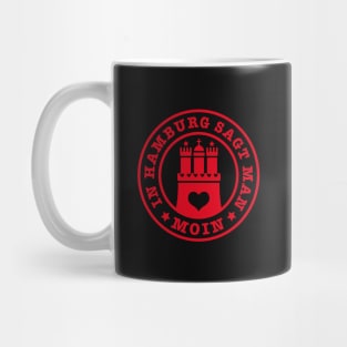 In Hamburg sagt man Moin Stadt Wappen Herz Liebe Mug